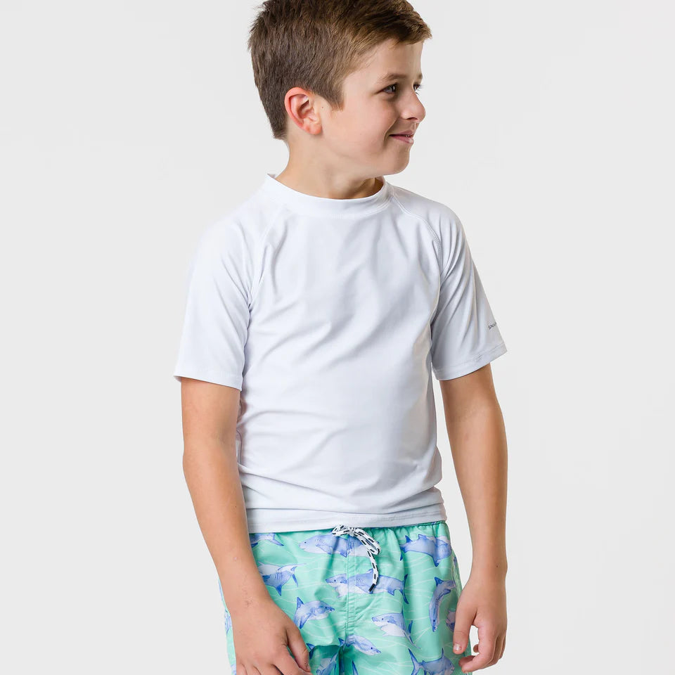 Snapperrock Boys SS Rash Top WHITE