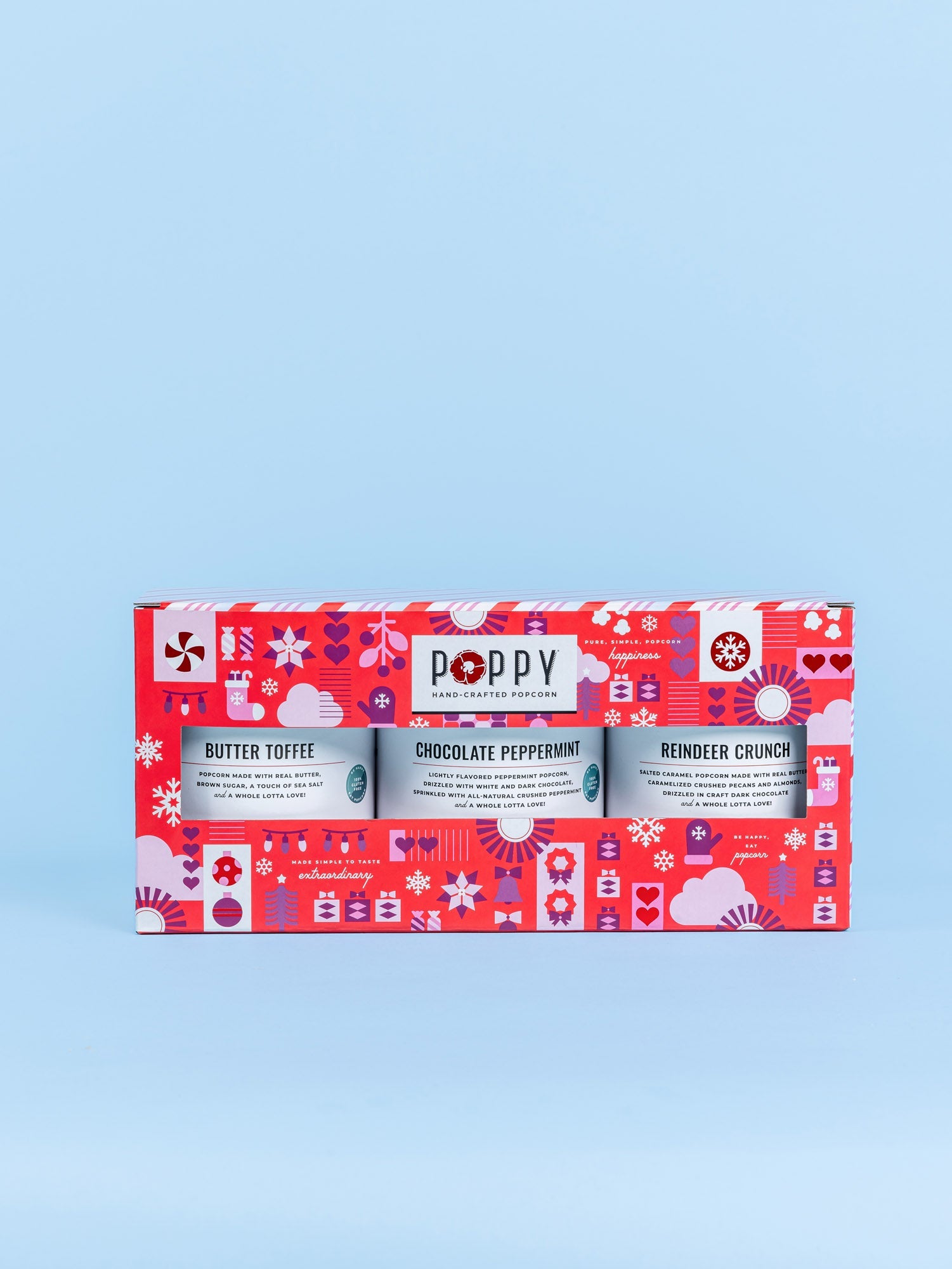 Poppy Popcorn Holiday Cylinder Trio