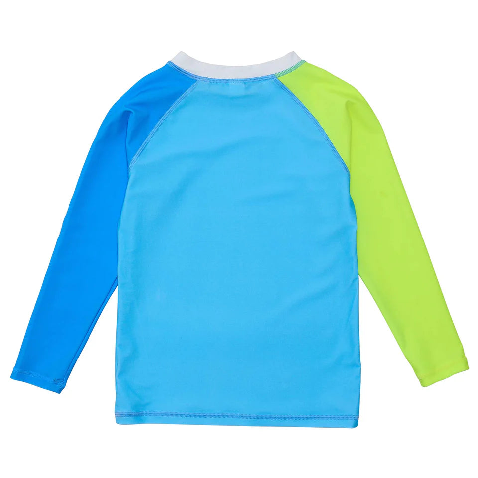 Snapperrock Kids LS Citron Splash Rash Top BLUE