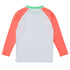Snapperrock Kids LS Rash Top WHITE / CORAL