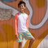Snapperrock Kids LS Rash Top WHITE / CORAL