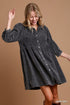 Umgee W Corduroy Dress DARK GREY