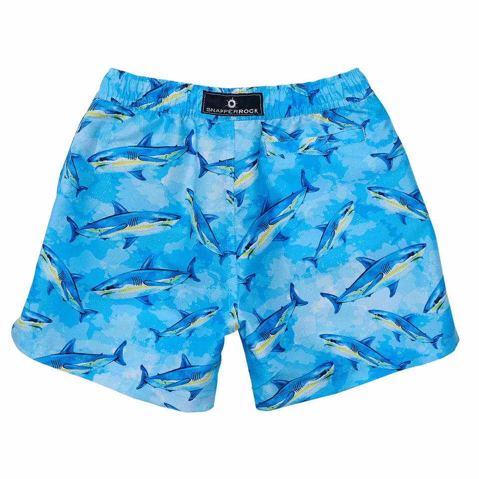 Snapperrock Boys Jawsome Waves Swim Trunk BLUE