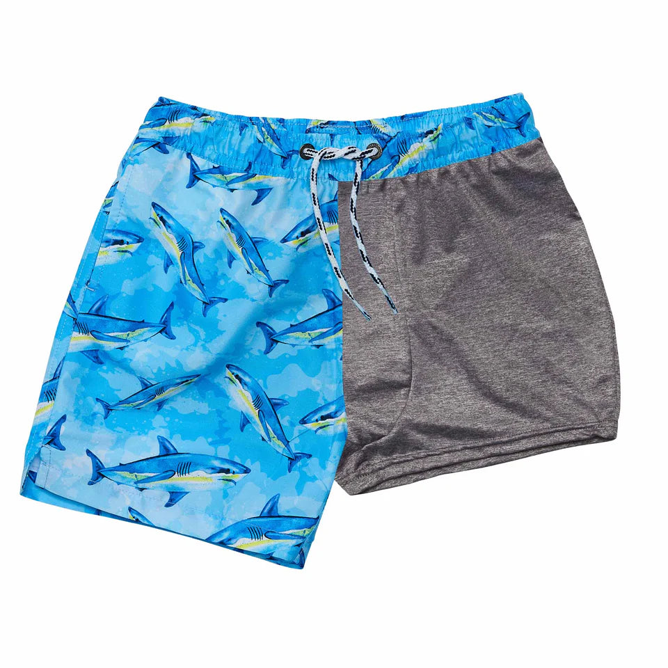 Snapperrock Boys Jawsome Waves Swim Trunk BLUE