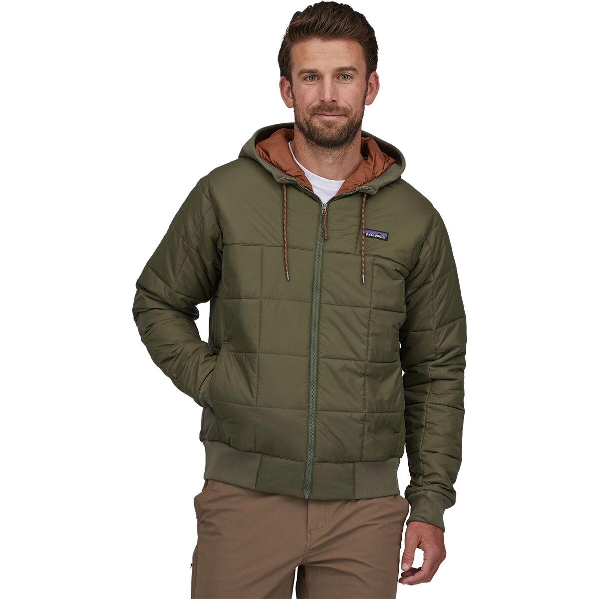 Patagonia M Box Quilted Hoody BASIN GREEN