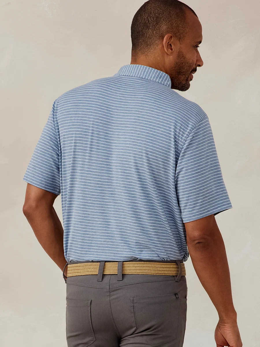 Tasc M Cloud Polo Brookline Stripe ANCHOR / WHITE