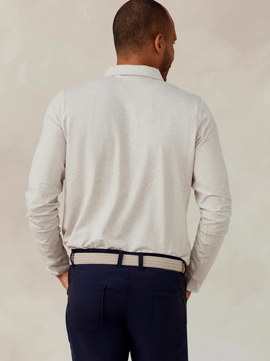 Tasc M LS Westport Polo OATMEAL HEATHER