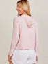 Tasc W Boardwalk Stripe Pocket Hoodie PINK GRAPEFRUIT HEATHER WHTE