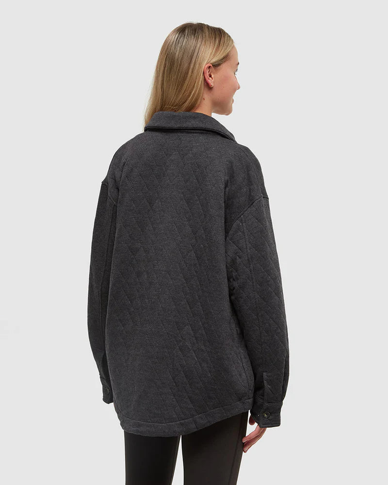 tentree W Dunes Shacket METEORITE BLACK HEATHER