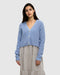 tentree W Poplar Cardigan LAKESIDE BLUE