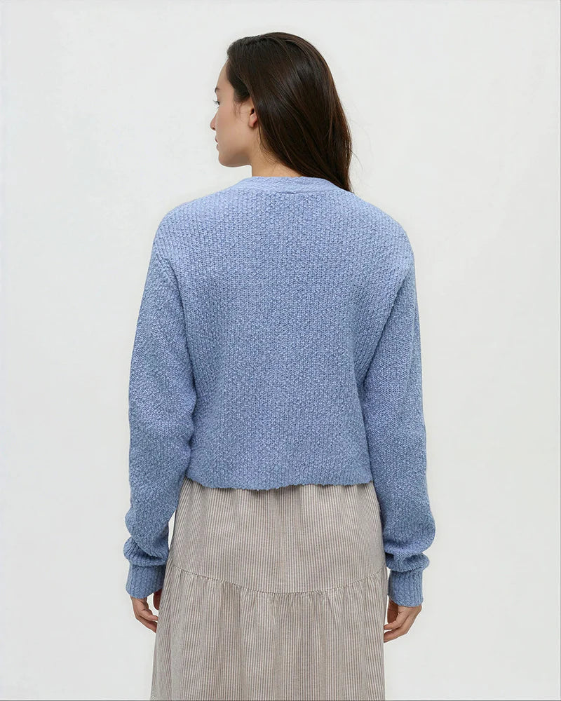 tentree W Poplar Cardigan LAKESIDE BLUE