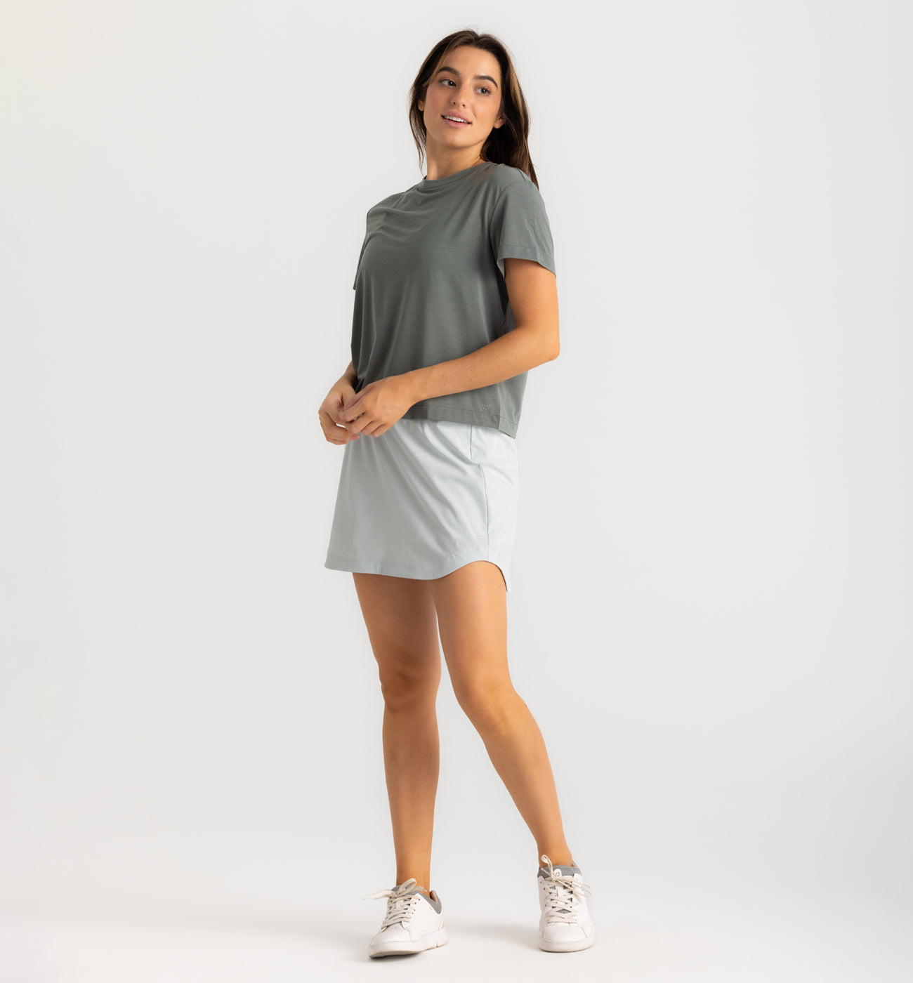 Free Fly W Bamboo Lined Active Skort 15" SKY GRAY