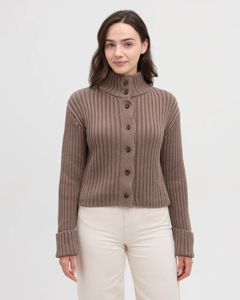 tentree W Monarch Cardigan ASHWOOD HEATHER