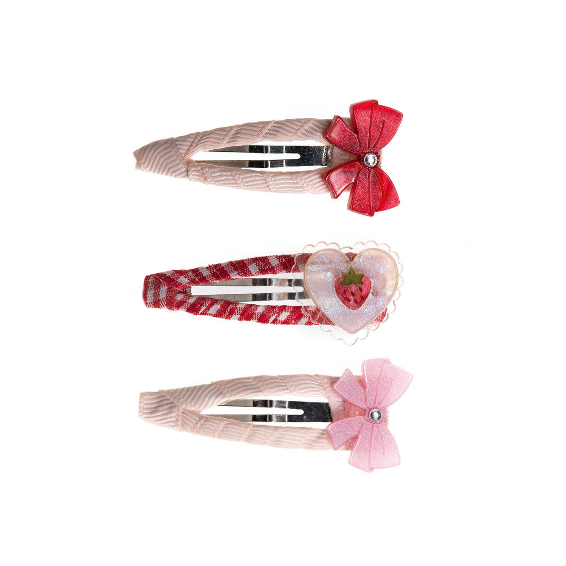 Lilies & Roses Bows Strawberry Pearl Clip