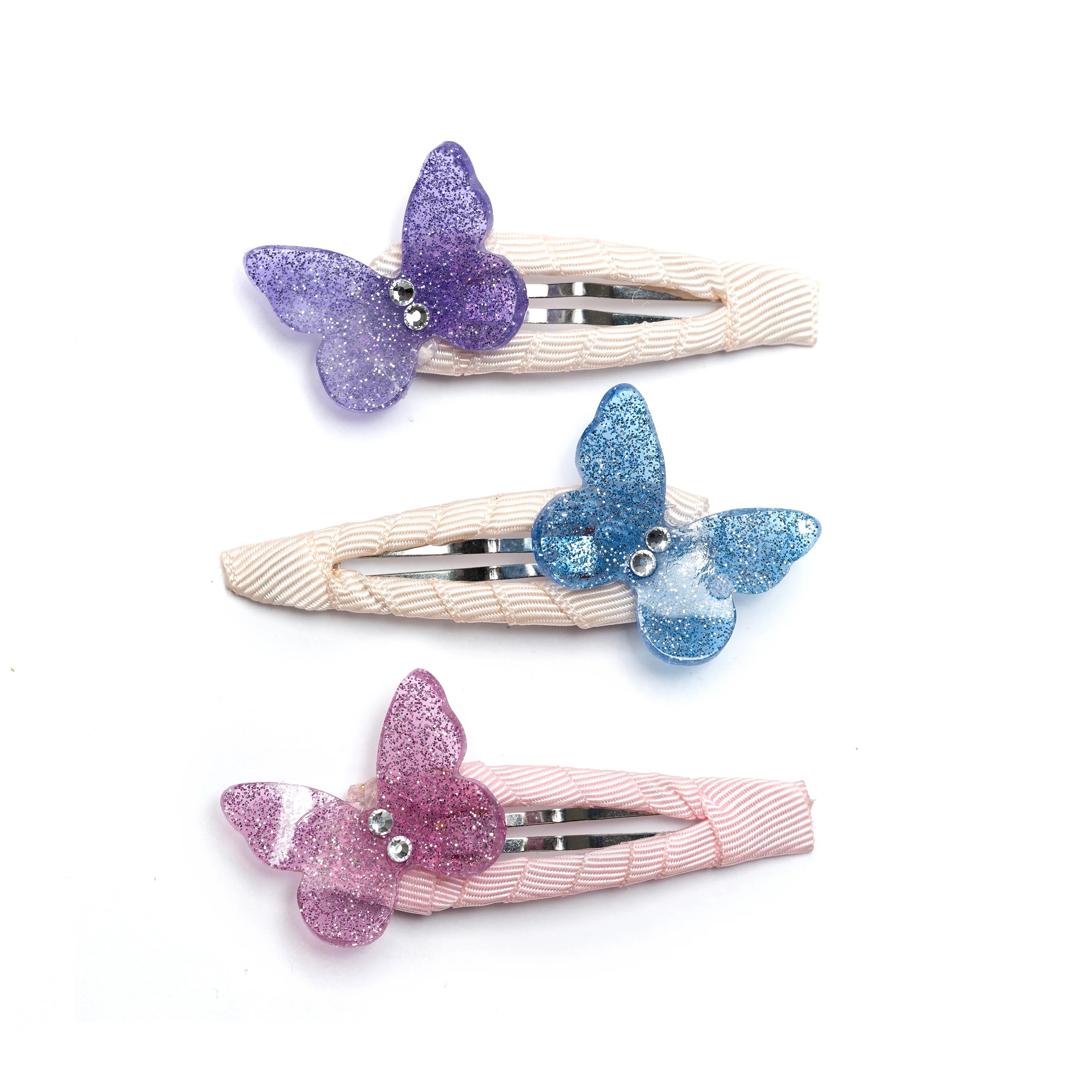 Lilies & Roses Butterfly Glitter Snap Clips