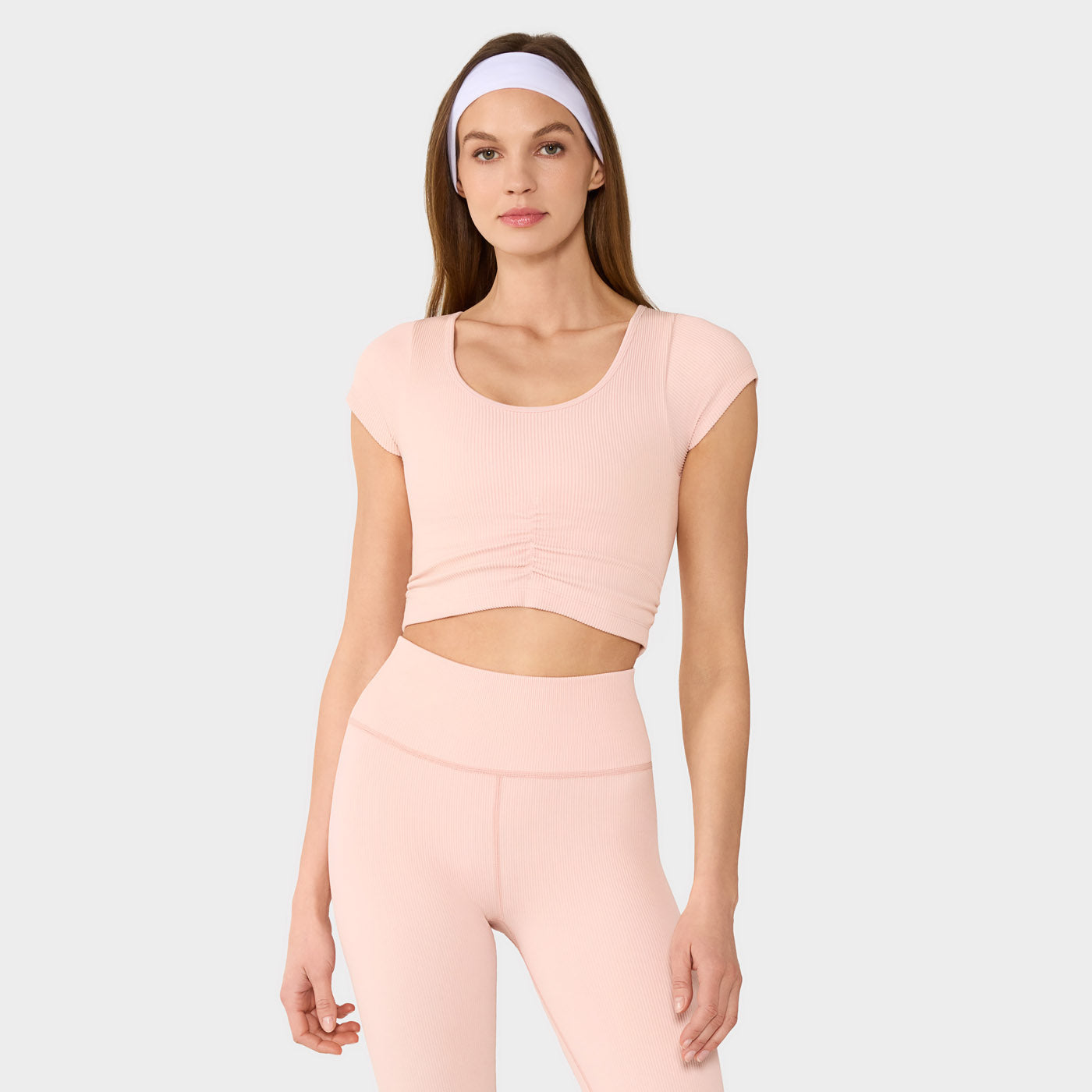 Tavi W Seamless Ruched Rib Tee BALLET PINK