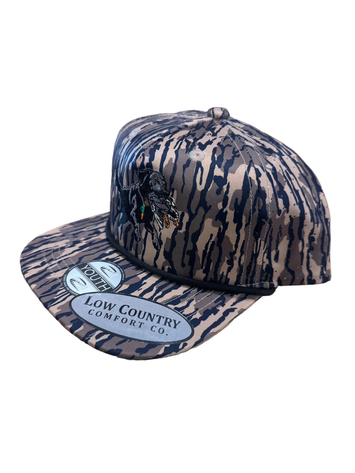 Riverbed Threads Youth Black Lab Duck WOODLAND CAMO