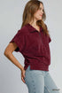 Umgee W Chenille Half Zip MERLOT