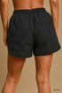 Umgee W Embroidered Quilted Bow Shorts BLACK