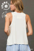 Umgee W Sleeveless Ribbed Top WHITE