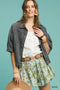 Umgee W Cropped Mineral Wash Denim Jacket BLACK