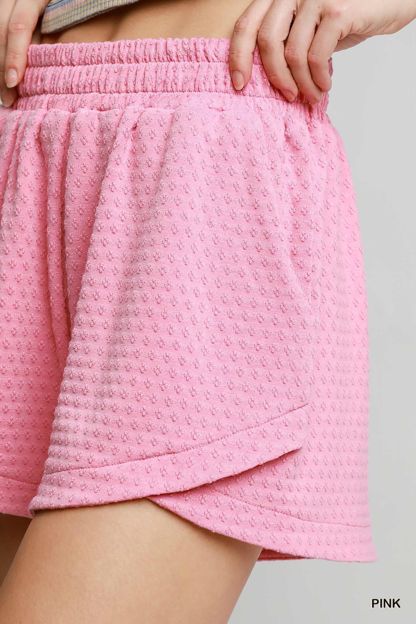 Umgee W Jacquard Knit Short PINK