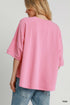 Umgee W Jacquard Knit Oversized Top PINK