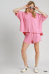 Umgee W Jacquard Knit Oversized Top PINK