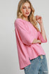 Umgee W Jacquard Knit Oversized Top PINK