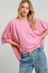 Umgee W Jacquard Knit Oversized Top PINK