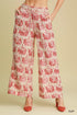 Umgee W High Waisted Wide Leg Printed Pant CLAY