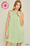 Umgee W Sleeveless Mock Neck Dress LIGHT SAGE