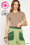 Umgee W Crossover Back Crop Top LATTE