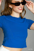 Umgee W Crossover Back Crop Top SAPPHIRE