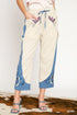 Umgee W Embroidered Barrel Pant DENIM