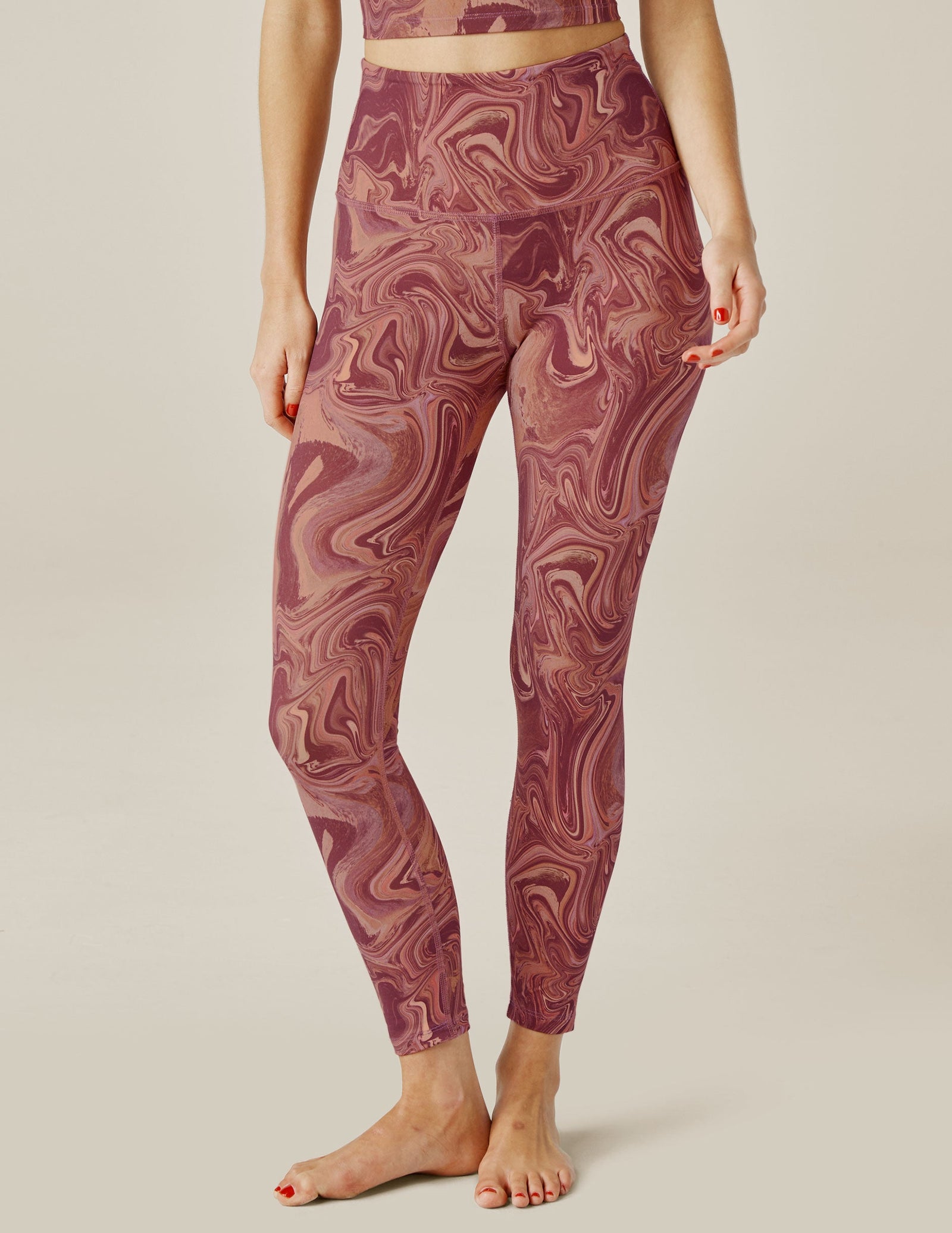 Beyond Yoga W High Waisted Midi Legging SERENE MARBLE