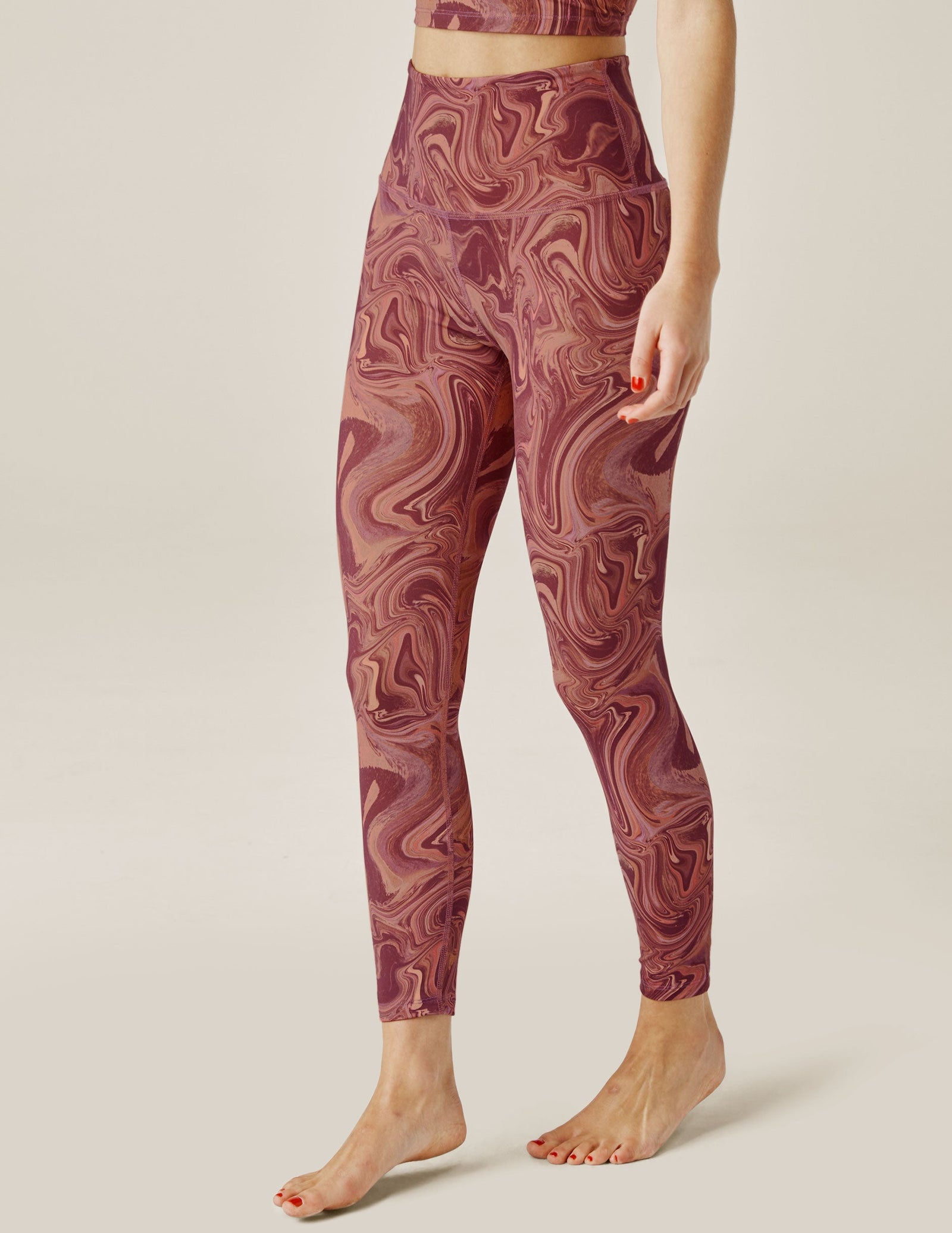 Beyond Yoga W High Waisted Midi Legging SERENE MARBLE