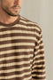 Rhythm M LS Textured Stripe Tee BROWN
