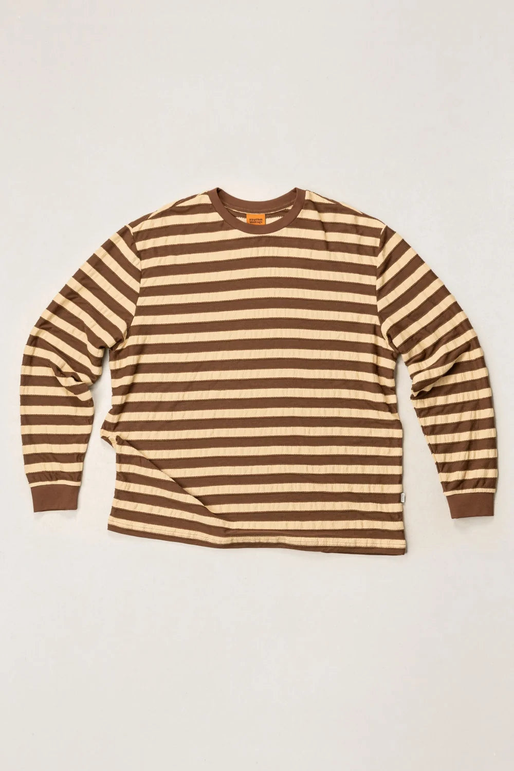 Rhythm M LS Textured Stripe Tee BROWN