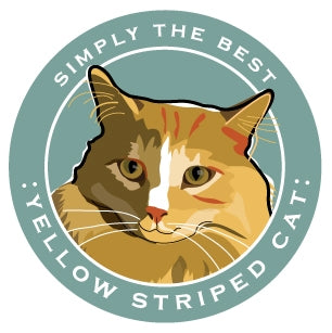 Paper Russells Car Magnet YELLOW STRIPED CAT