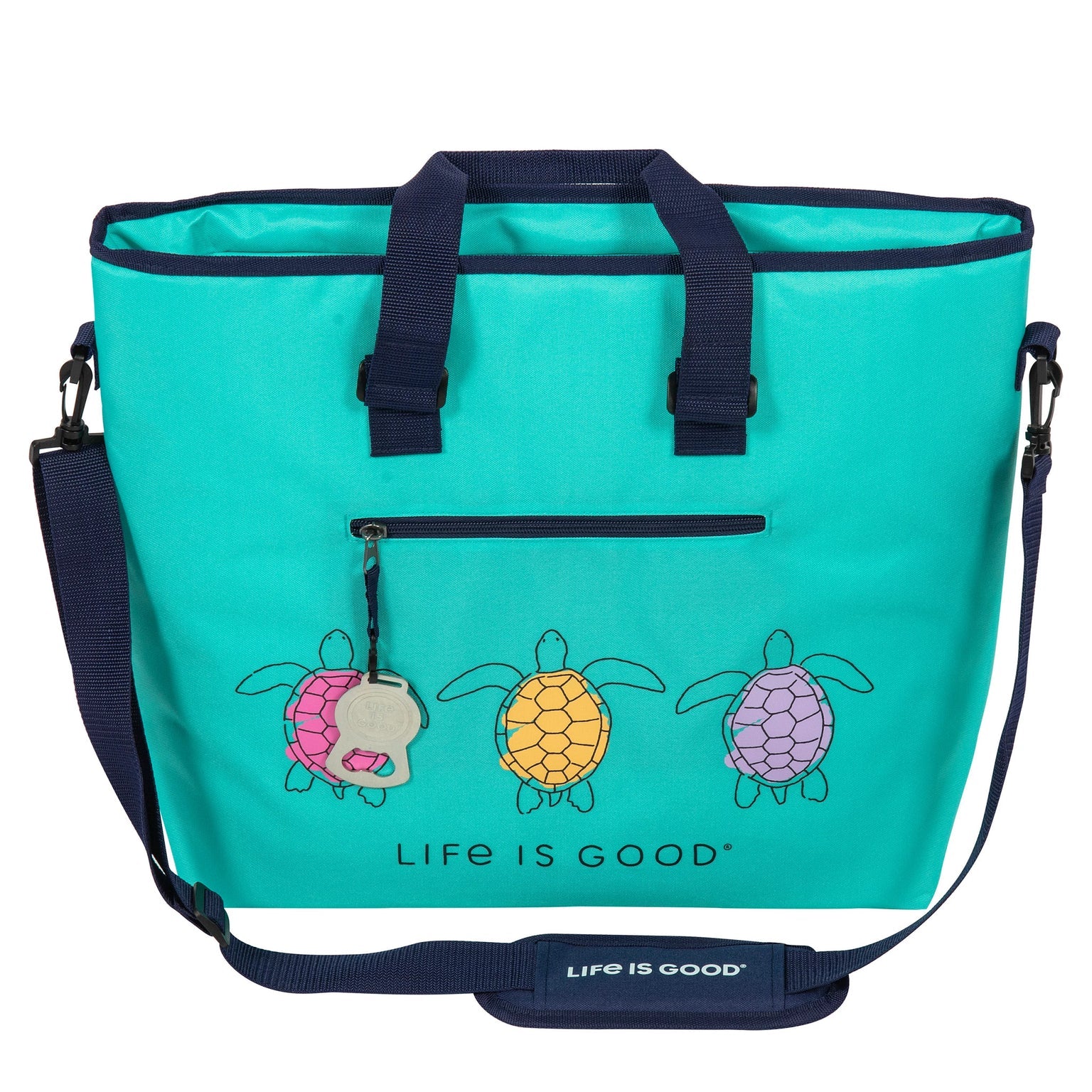 Life is Good Insulated 36 Can Cooler Tote Turtle TURQUOISE GREEN