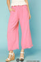 Umgee W Linen Fray Pant COTTON CANDY