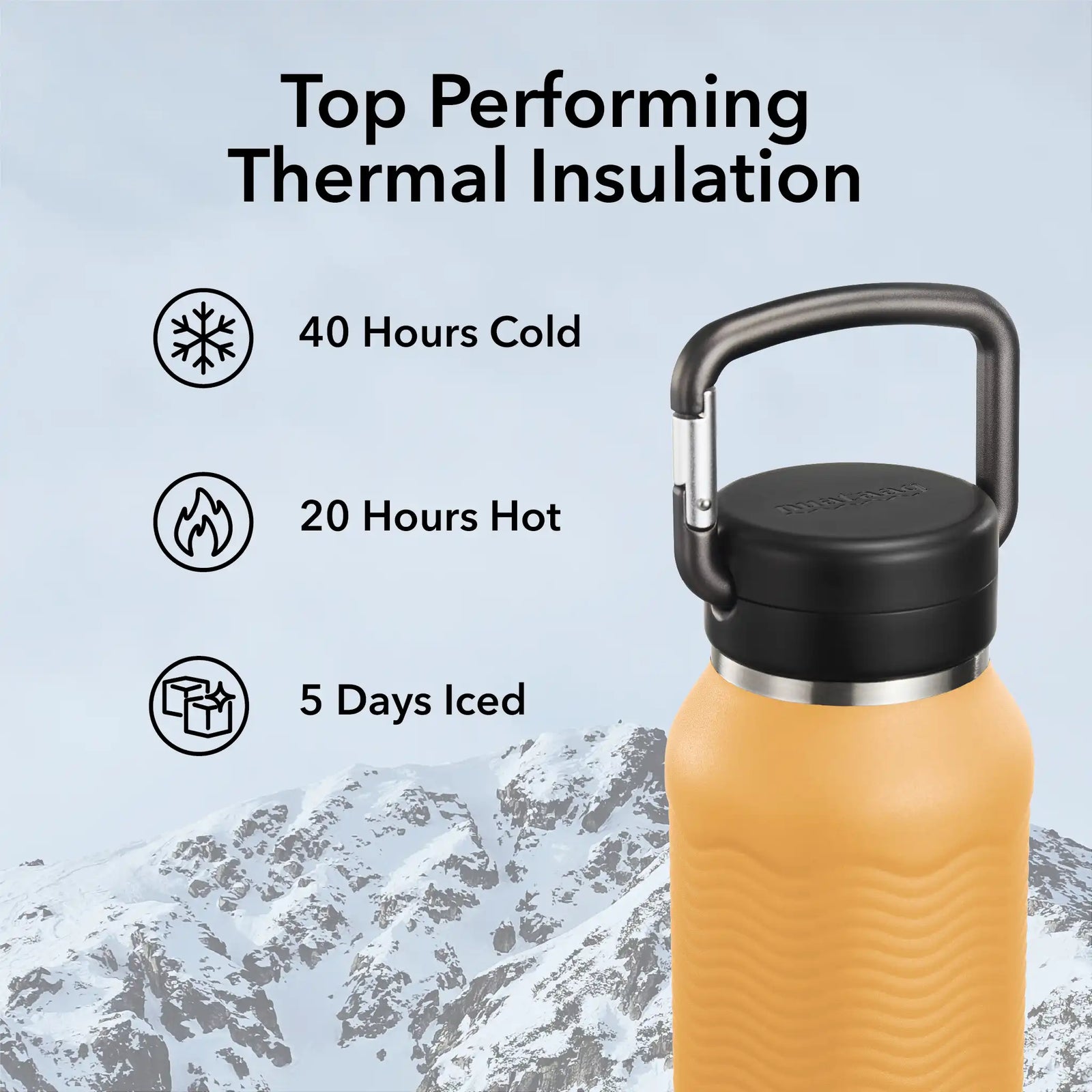 Nuataaq 34 oz Carabiner Water Bottle GOLDENROD