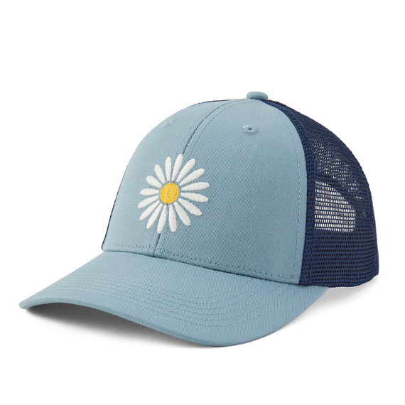 Life is Good Trucker Clean Daisy SMOKE BLUE