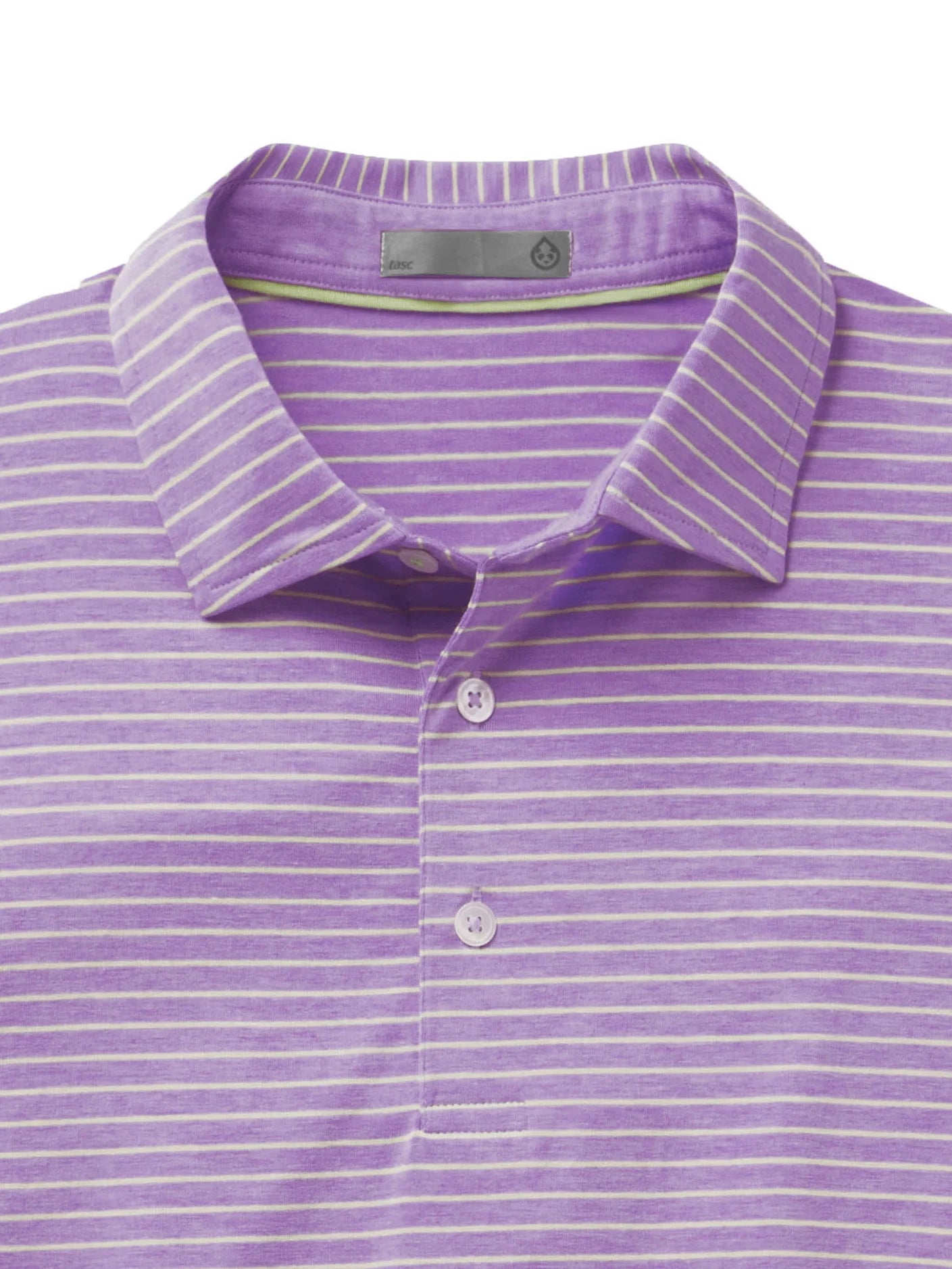 Tasc M Cloud Polo Brookline Stripe PARADISE HEATHER