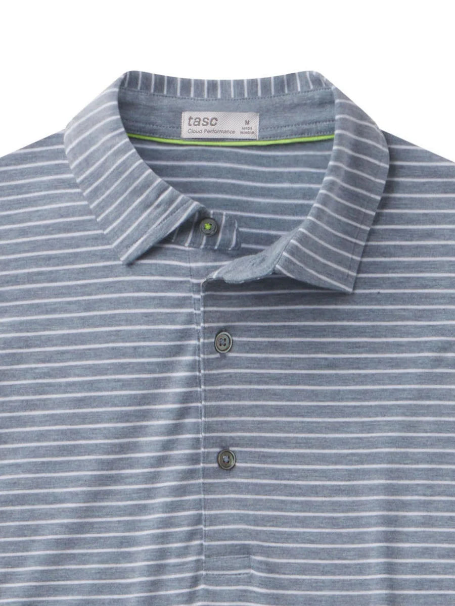 Tasc M Cloud Polo Brookline Stripe ANCHOR / WHITE