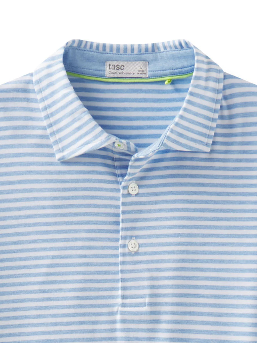 Tasc M Cloud Polo AIR STRIPE POLAR HEATHER WHITE