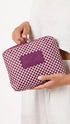 ALOHA Collection Tiny Check Small Pouch SANDSTONE / PLUM