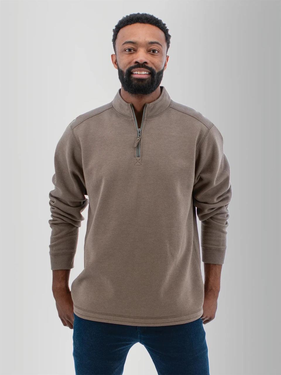 Old Ranch M Ozark 1/4 Zip Pullover WALNUT