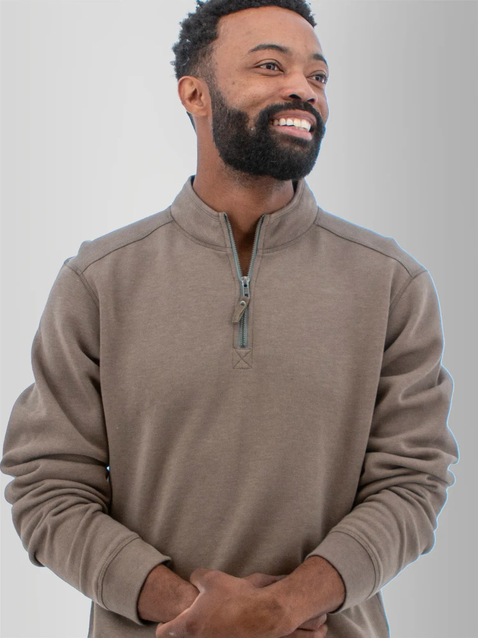 Old Ranch M Ozark 1/4 Zip Pullover WALNUT